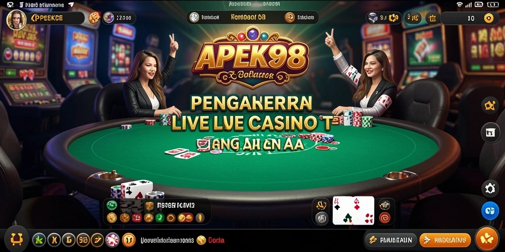 Tampilan gameplay Live Casino APEK88 dengan dealer langsung dan permainan interaktif.