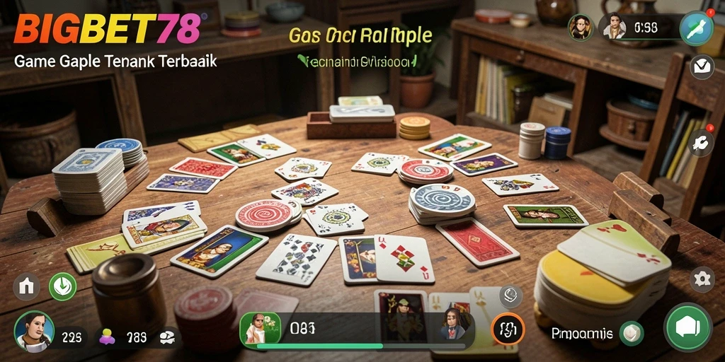 Screenshot gameplay Gaple di BIGBET78 yang menampilkan suasana seru dan interaksi antara pemain.