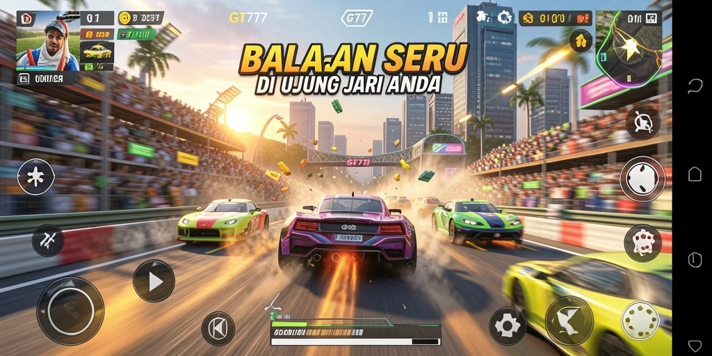 Gameplay balapan seru dan menegangkan di GT777.