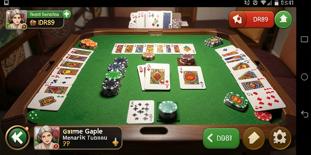 Screenshot gameplay IDR89 yang menampilkan aksi Gaple seru.