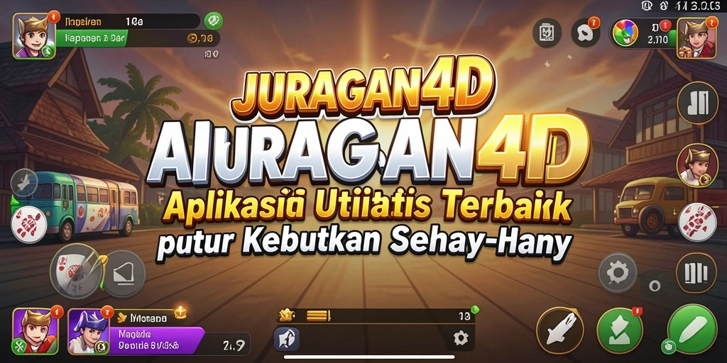 Tampilan utama aplikasi JURAGAN4D dengan fitur utilitas lengkap.