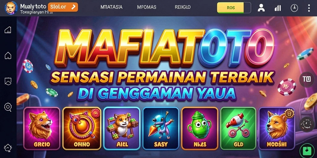 Screenshot MAFIATOTO menampilkan gameplay Slot yang mendebarkan dan penuh warna.