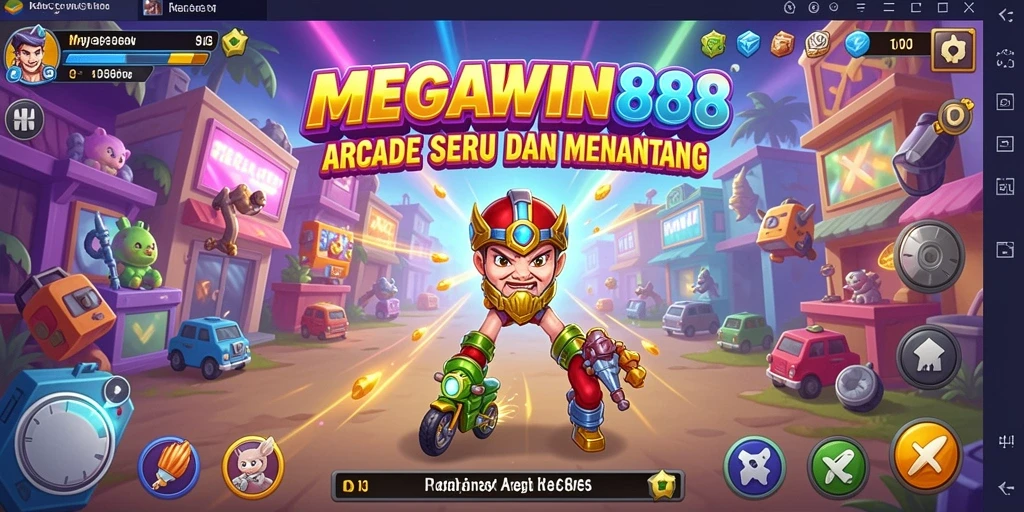 Tampilan gameplay seru MEGAWIN888 yang penuh warna.