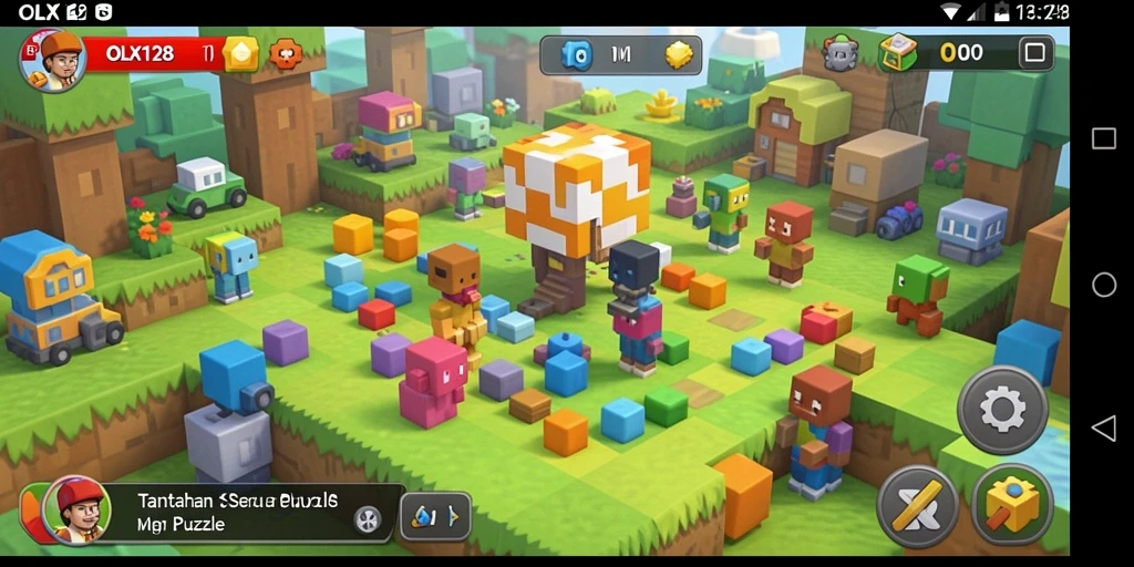 Screenshot gameplay OLX128 menampilkan serunya memecahkan teka-teki.