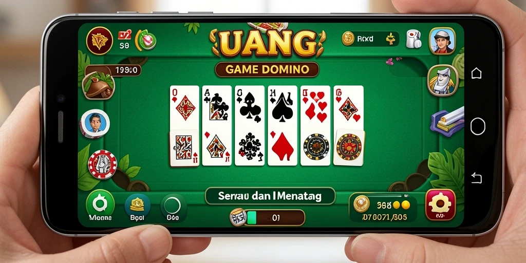 Screenshot gameplay UANG menunjukkan momen seru permainan Domino.
