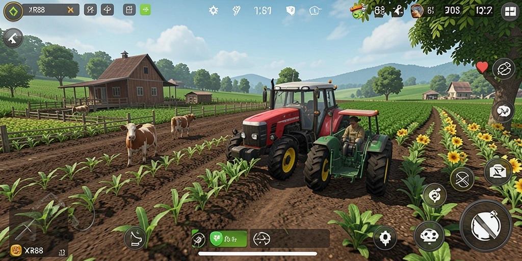 Tampilan menarik gameplay dalam <strong>XR88</strong> dengan kegiatan bercocok tanam yang seru.